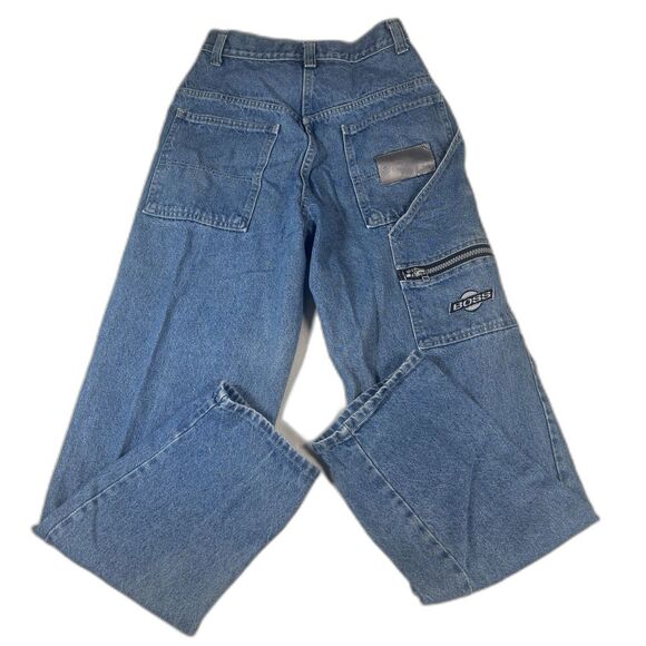 Vintage Boss Jeans Carpenter Mens 28x32 Baggy Skater 90s Y2K Grunge Hip Hop Blue - Picture 1 of 12